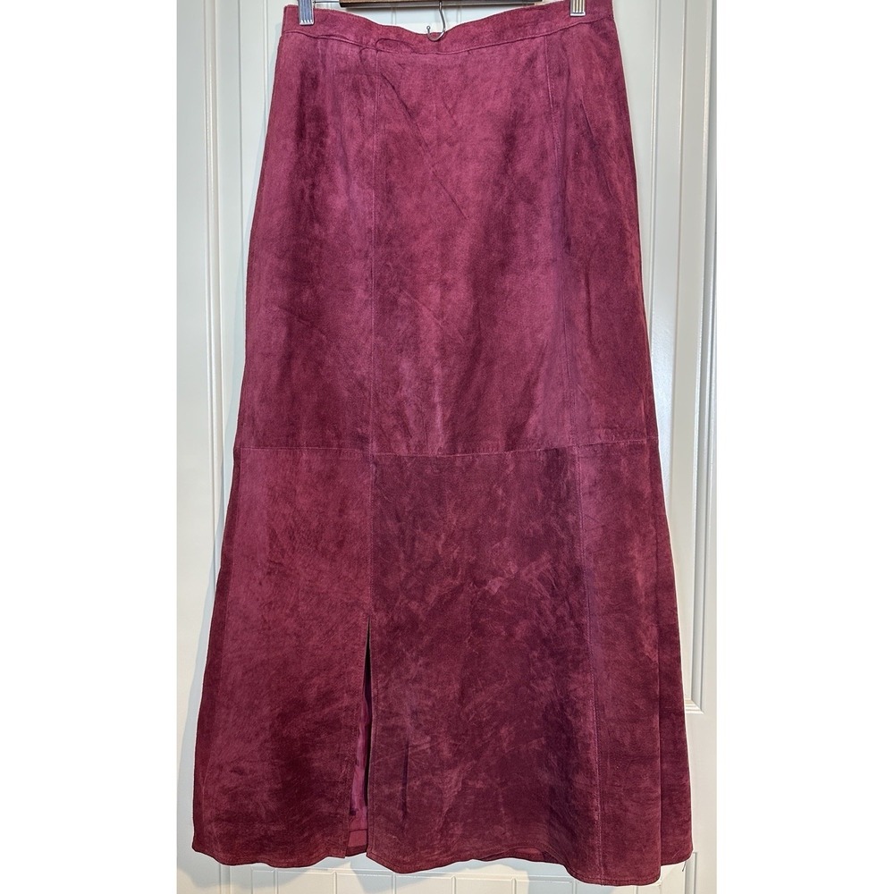 New Vintage Erez Levy high rise maxi Leather Skirt sz XL Western Boho 80s Glam